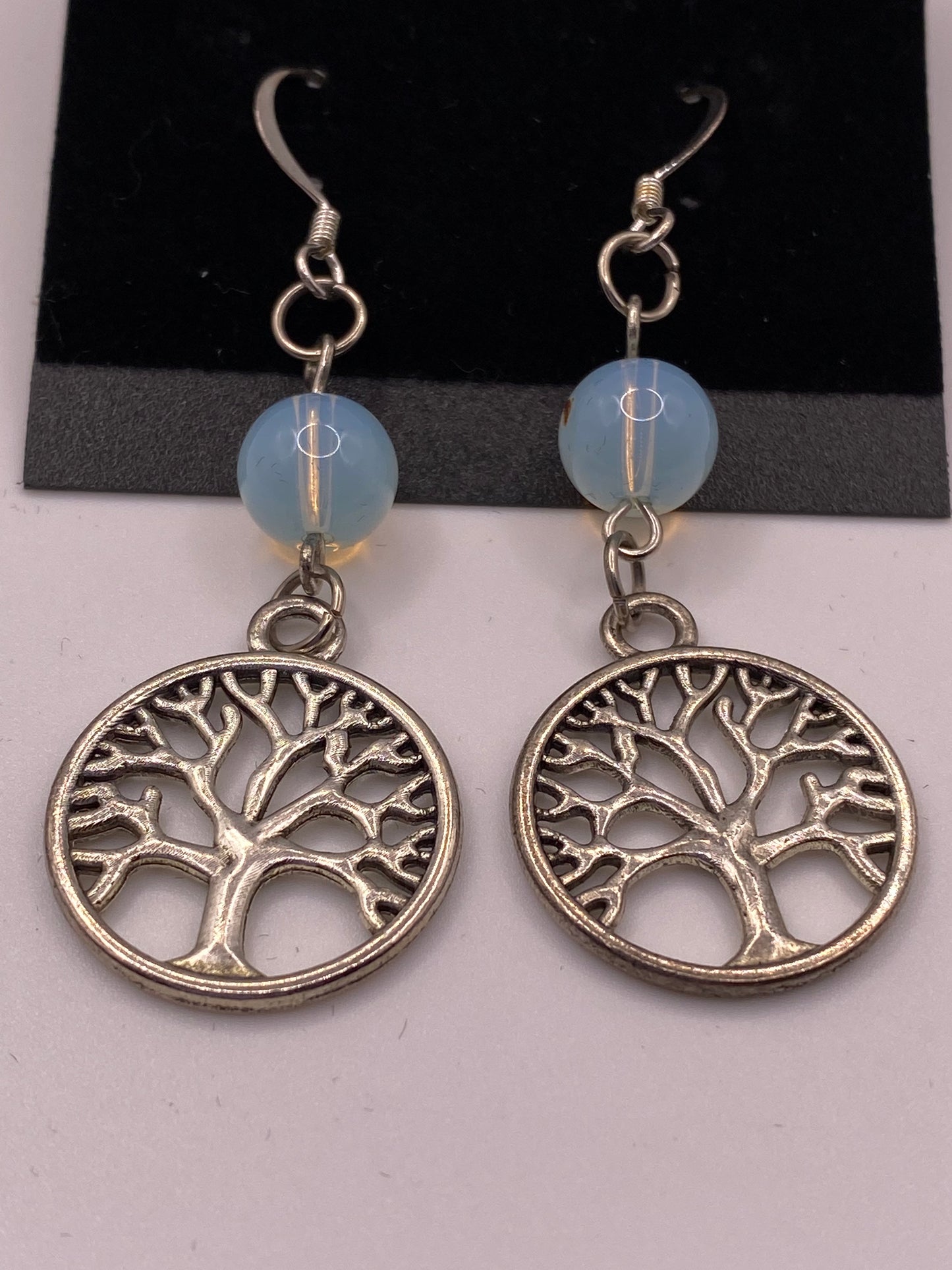 Celtic Tree of Life Earrings with Semi-Precious Stones