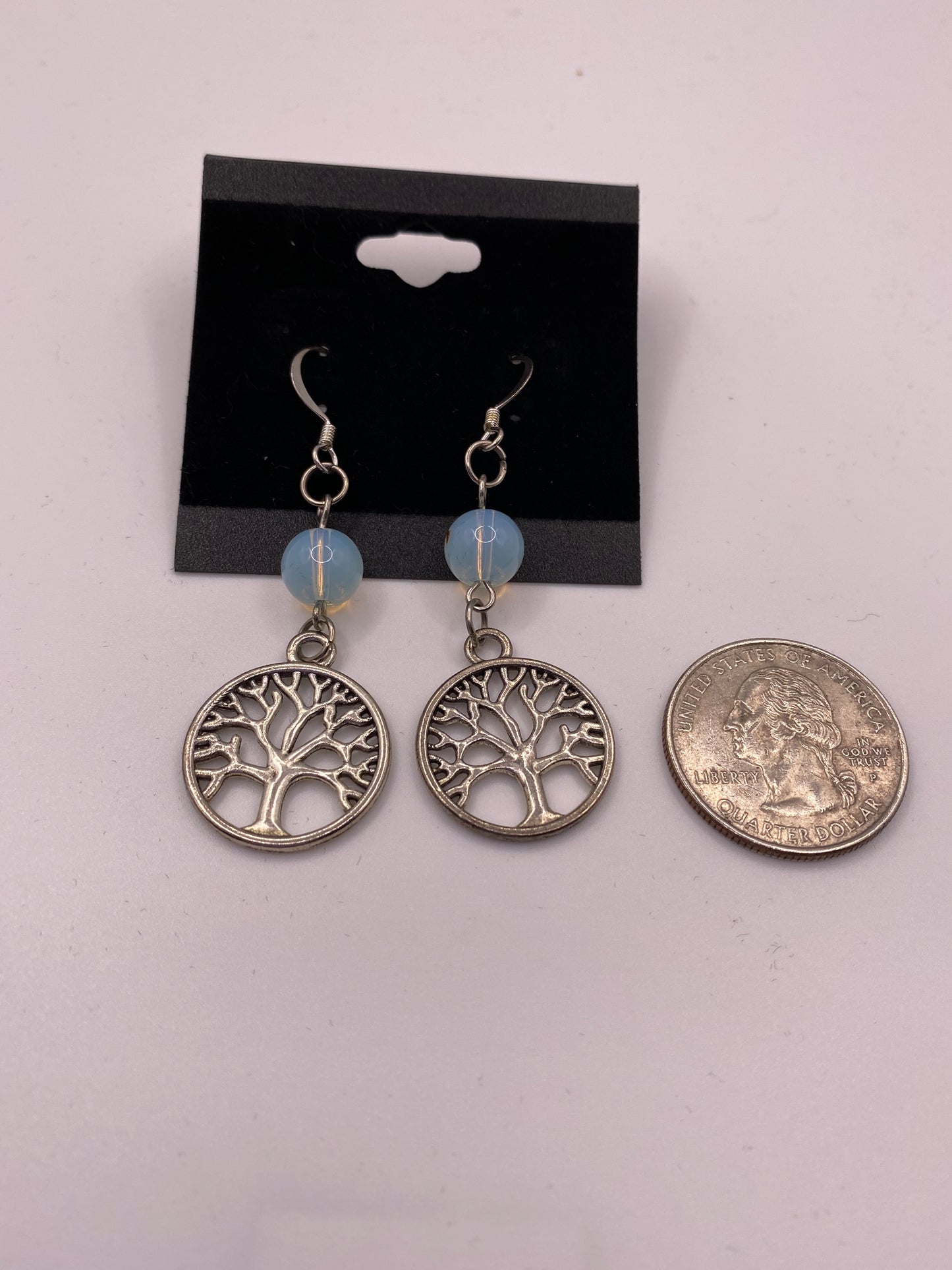 Celtic Tree of Life Earrings with Semi-Precious Stones