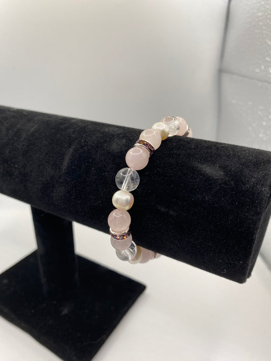 Rose Quartz Pearl Bracelet