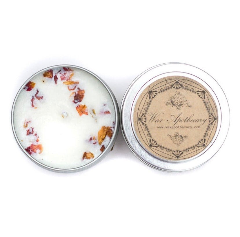 Pure Rose Botanical Travel Tin Candle
