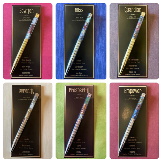 Magickal Witchy Spell Pens : Bliss in Silver