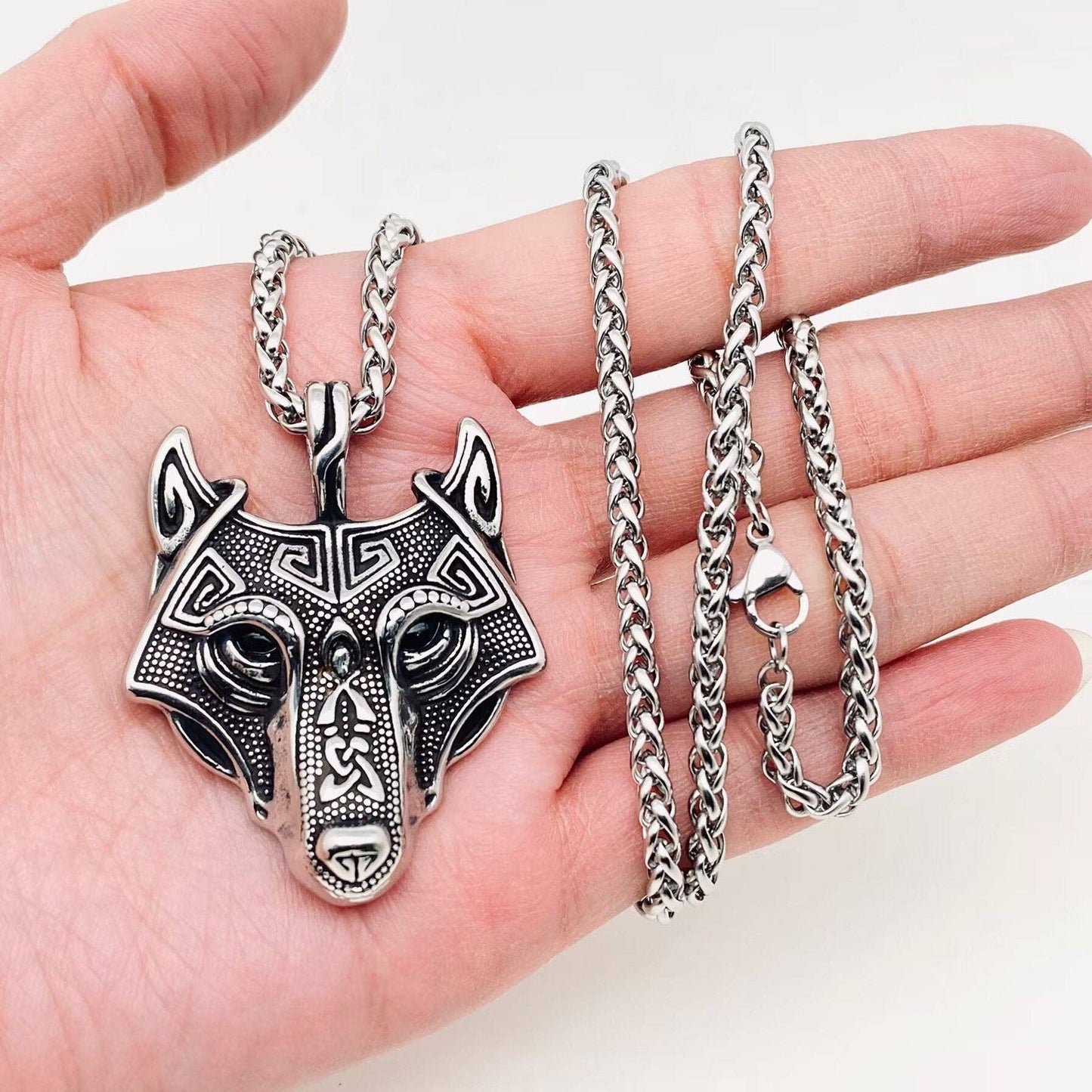 Celtic Wolf Head Necklace
