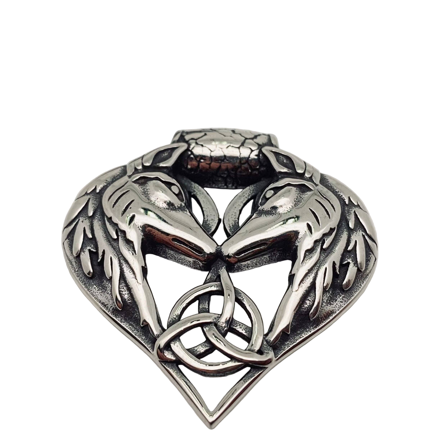 Celtic Trinity Double Wolf Pendant