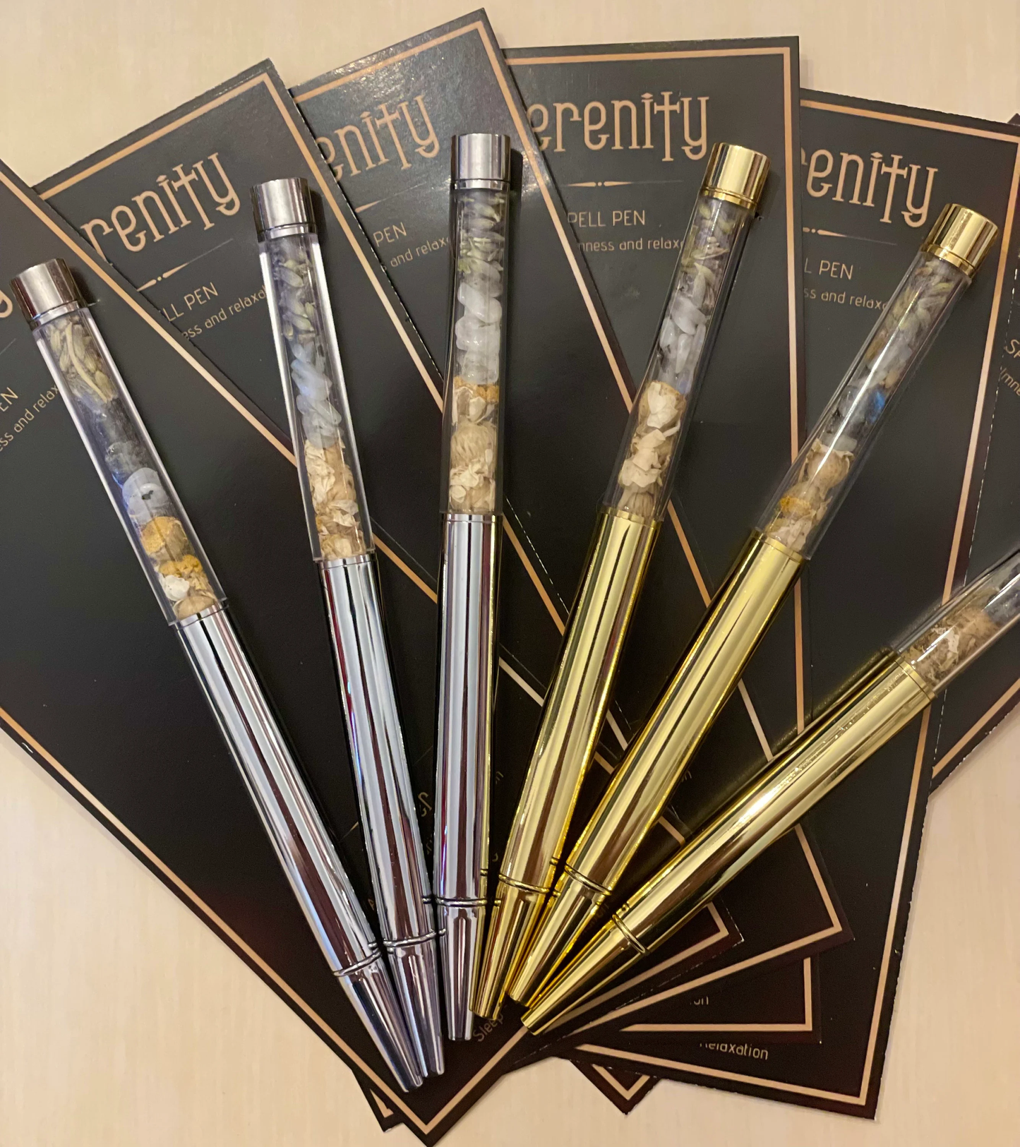 Magickal Witchy Spell Pens : Prosperity in Gold