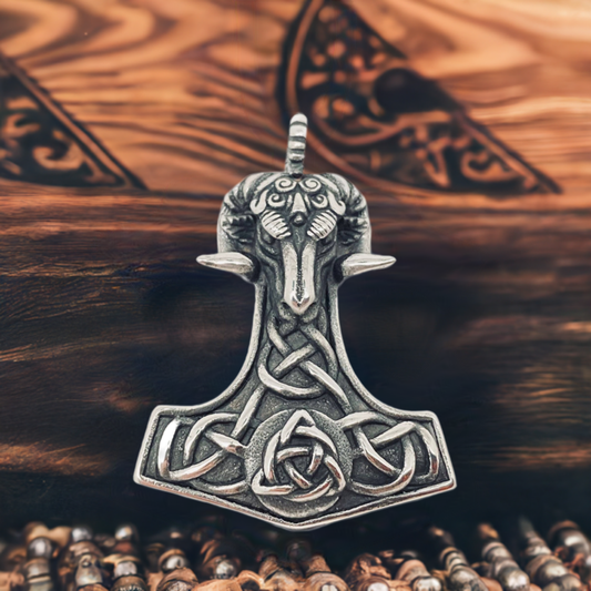 Thor's Hammer Ram's-Head Pendant