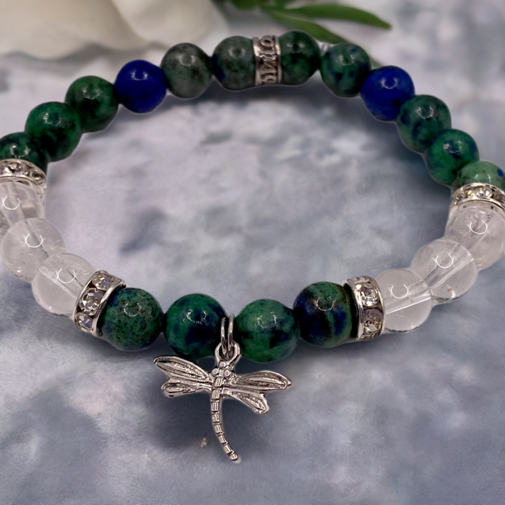 Dragonfly Bracelet with Chrysocolla