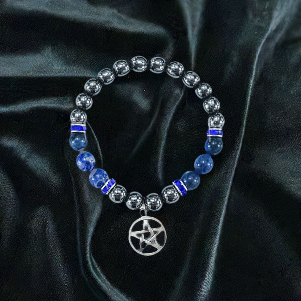 Pentacle Bracelet with Sodalite and Hematite