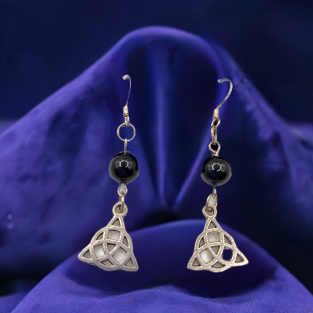 Celtic Knot Earrings with Semi-Precious Stones