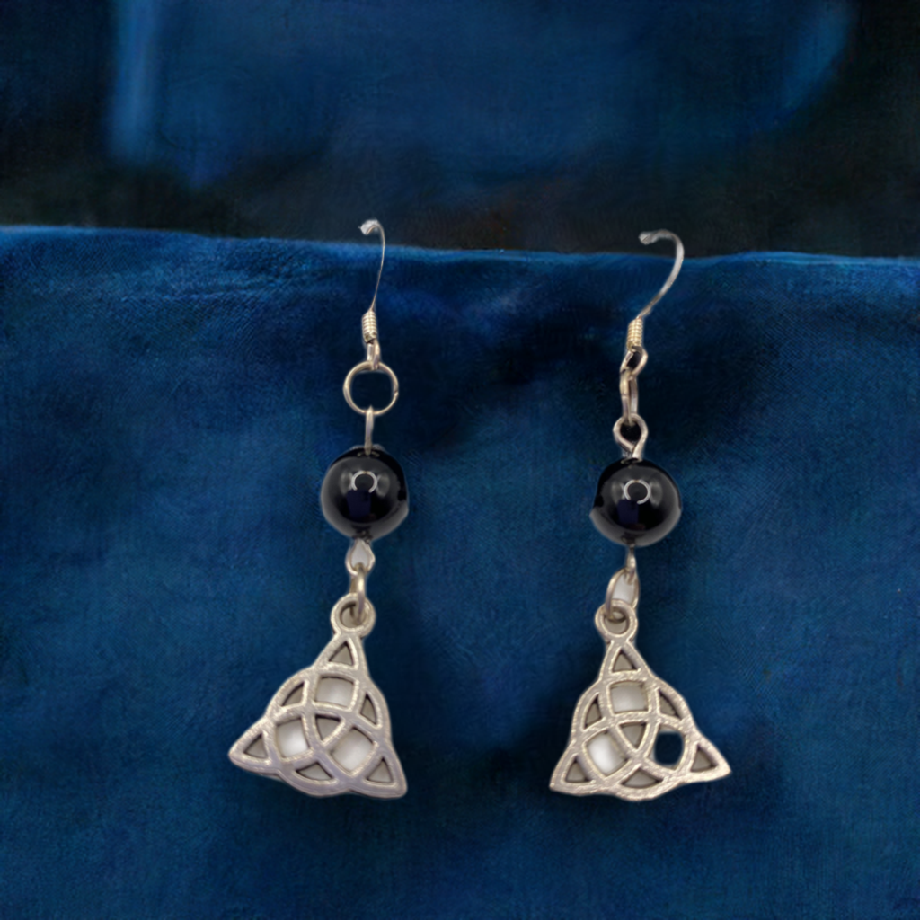 Celtic Knot Earrings with Semi-Precious Stones