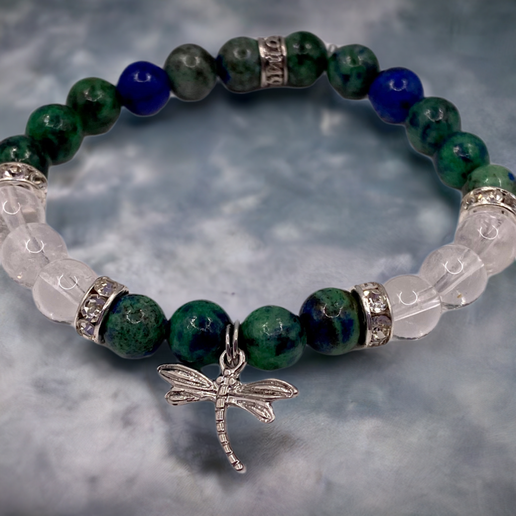 Dragonfly Bracelet with Chrysocolla