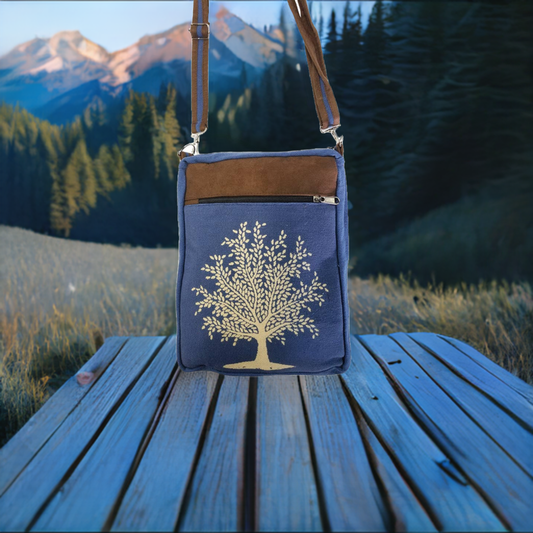 Tree of Life Messenger Bag - Blue