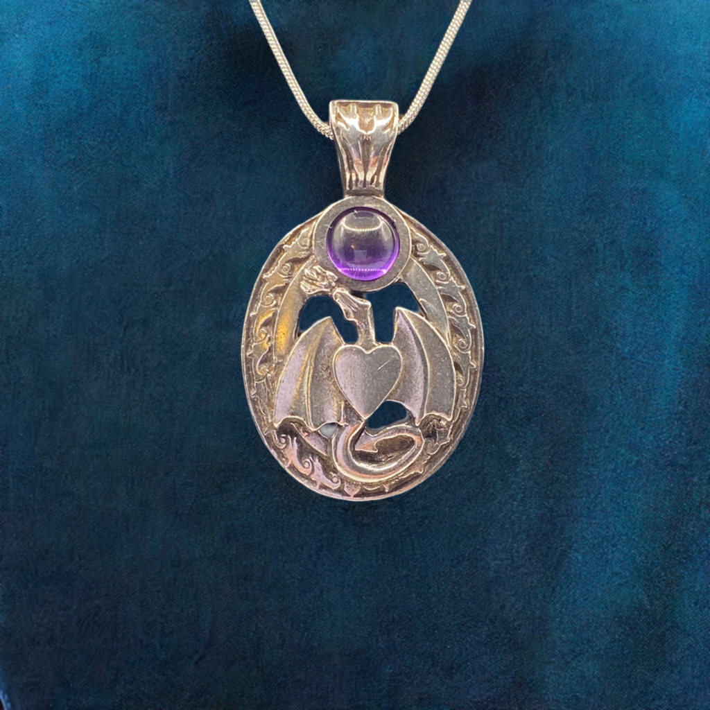 Dragon Pendant with Amethyst