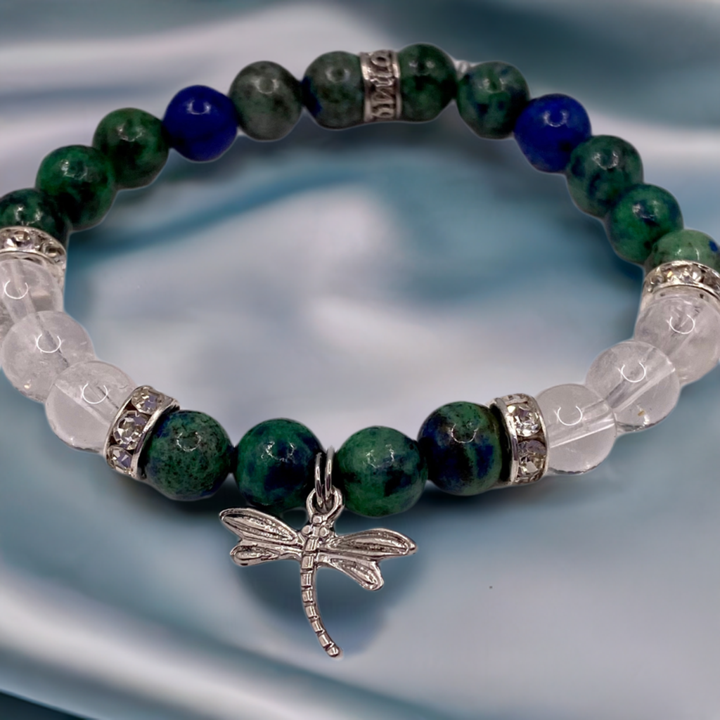 Dragonfly Bracelet with Chrysocolla