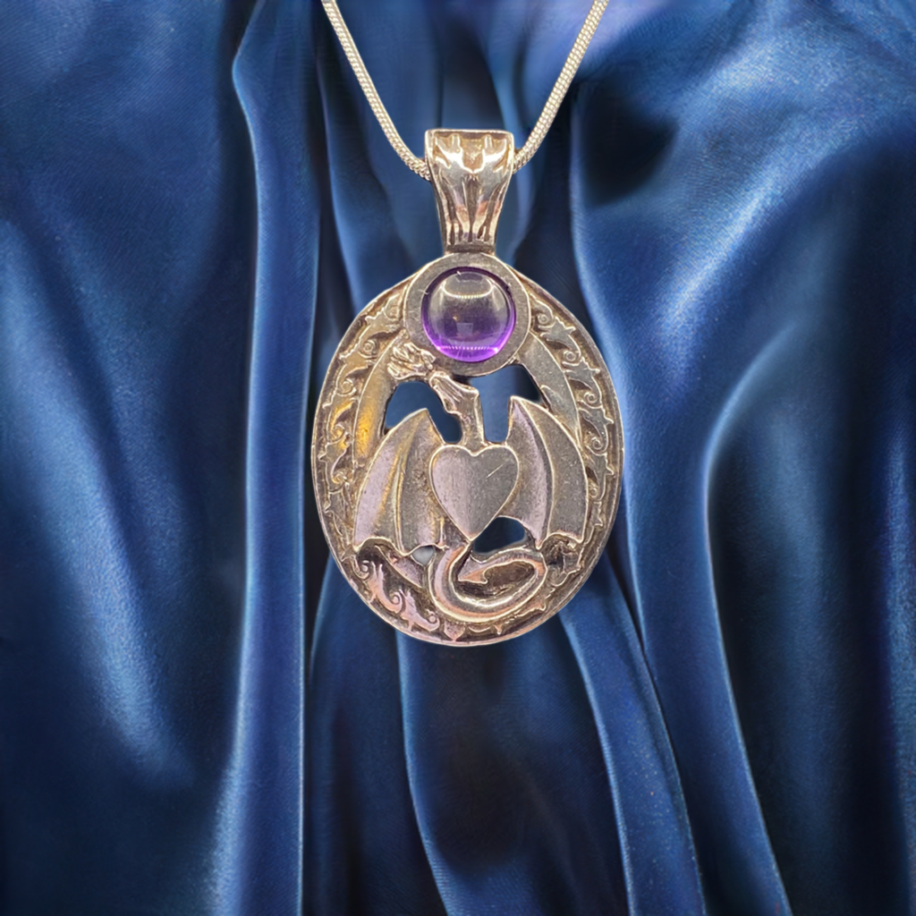 Dragon Pendant with Amethyst