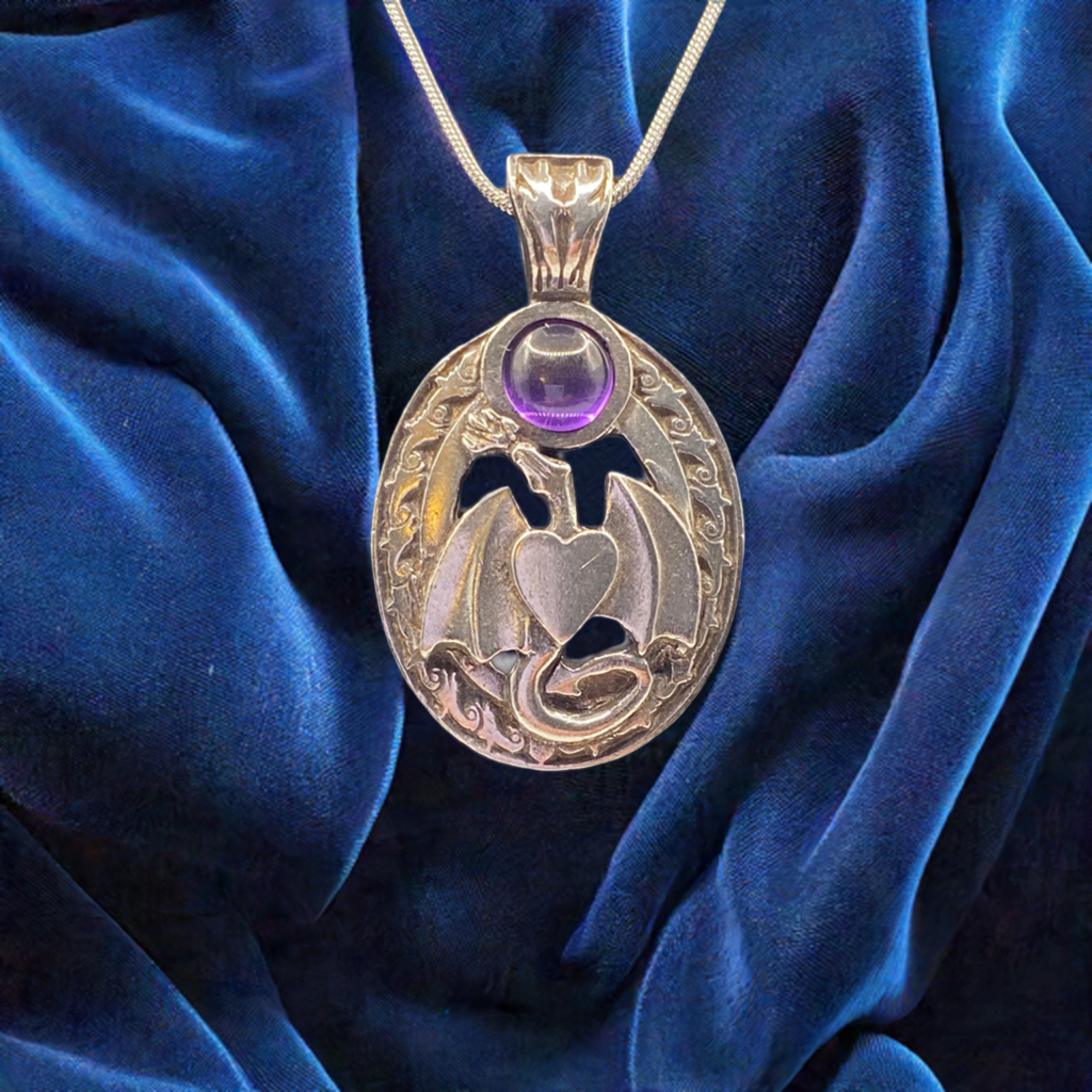 Dragon Pendant with Amethyst