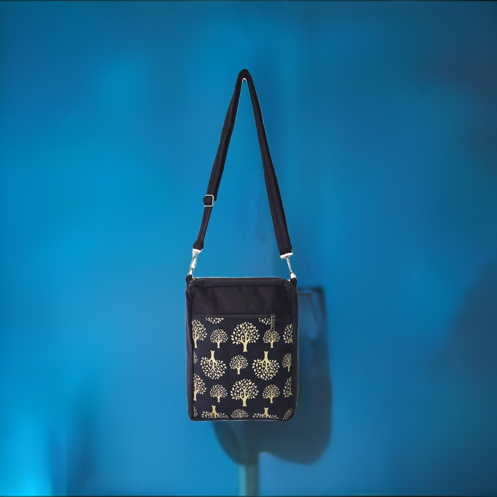 Tree of Life: Black Crossbody Bag