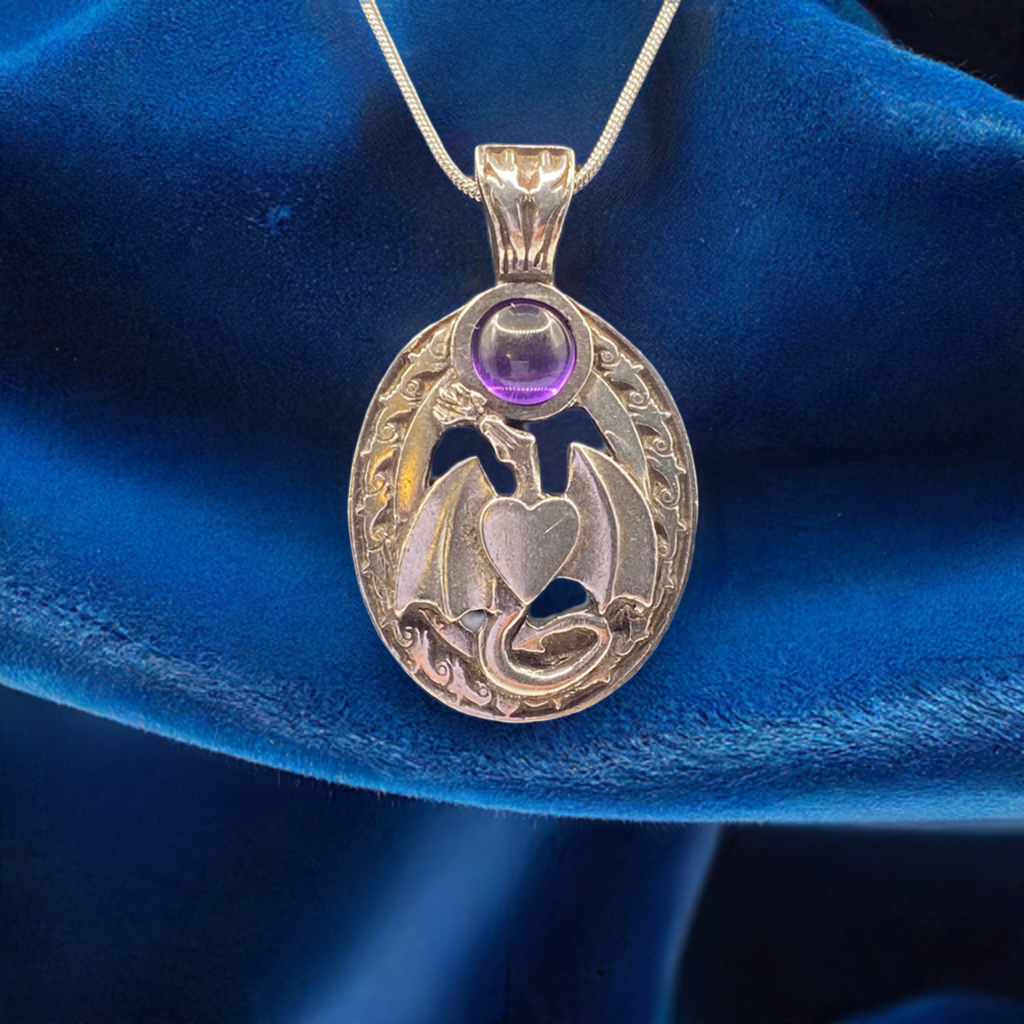 Dragon Pendant with Amethyst