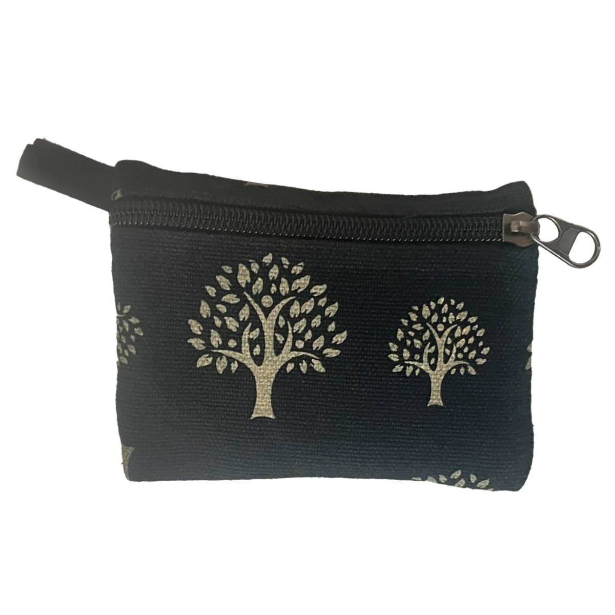 Coin Purse Tree of Life Print  Black or Blue