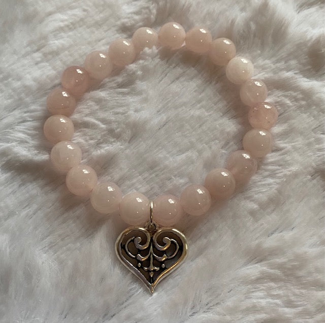 Celtic Heart Bracelet with Rose Quartz