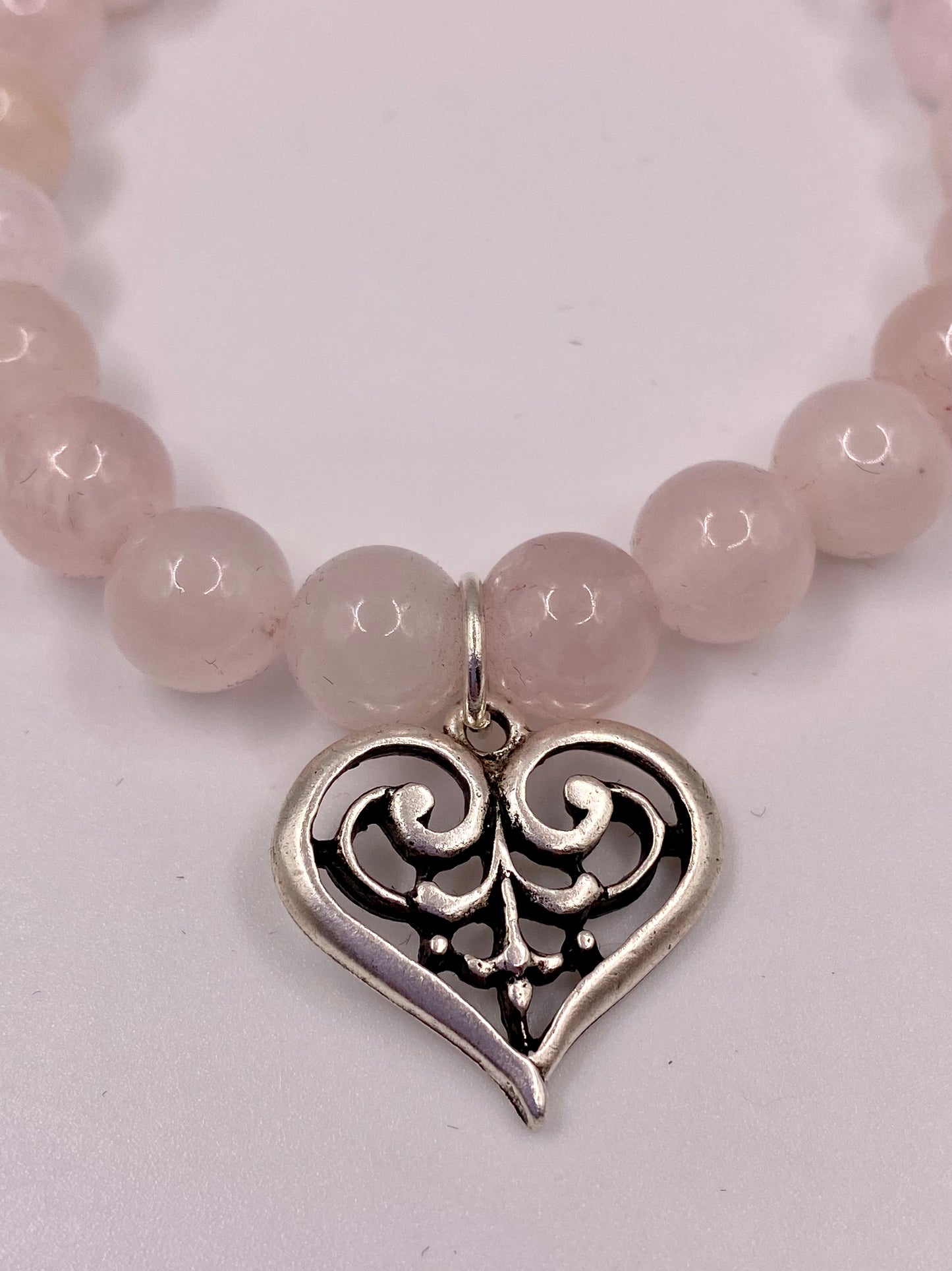 Celtic Heart Bracelet with Rose Quartz