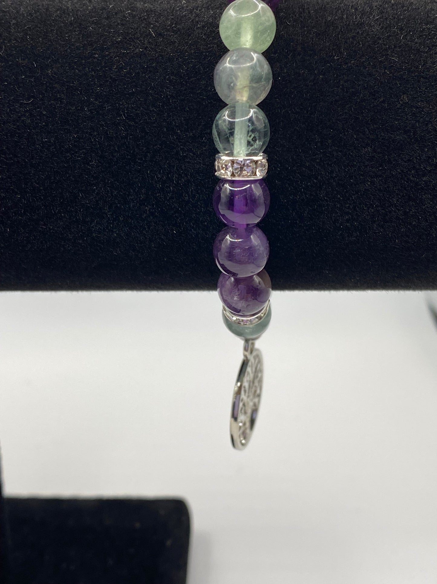 Celtic Tree of Life Bracelet with Amethyst and Fluorite