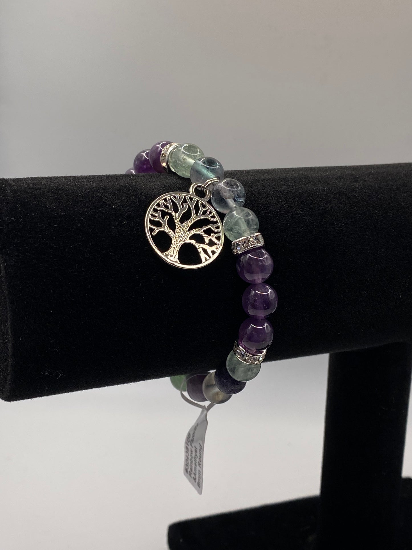 Celtic Tree of Life Bracelet with Amethyst and Fluorite