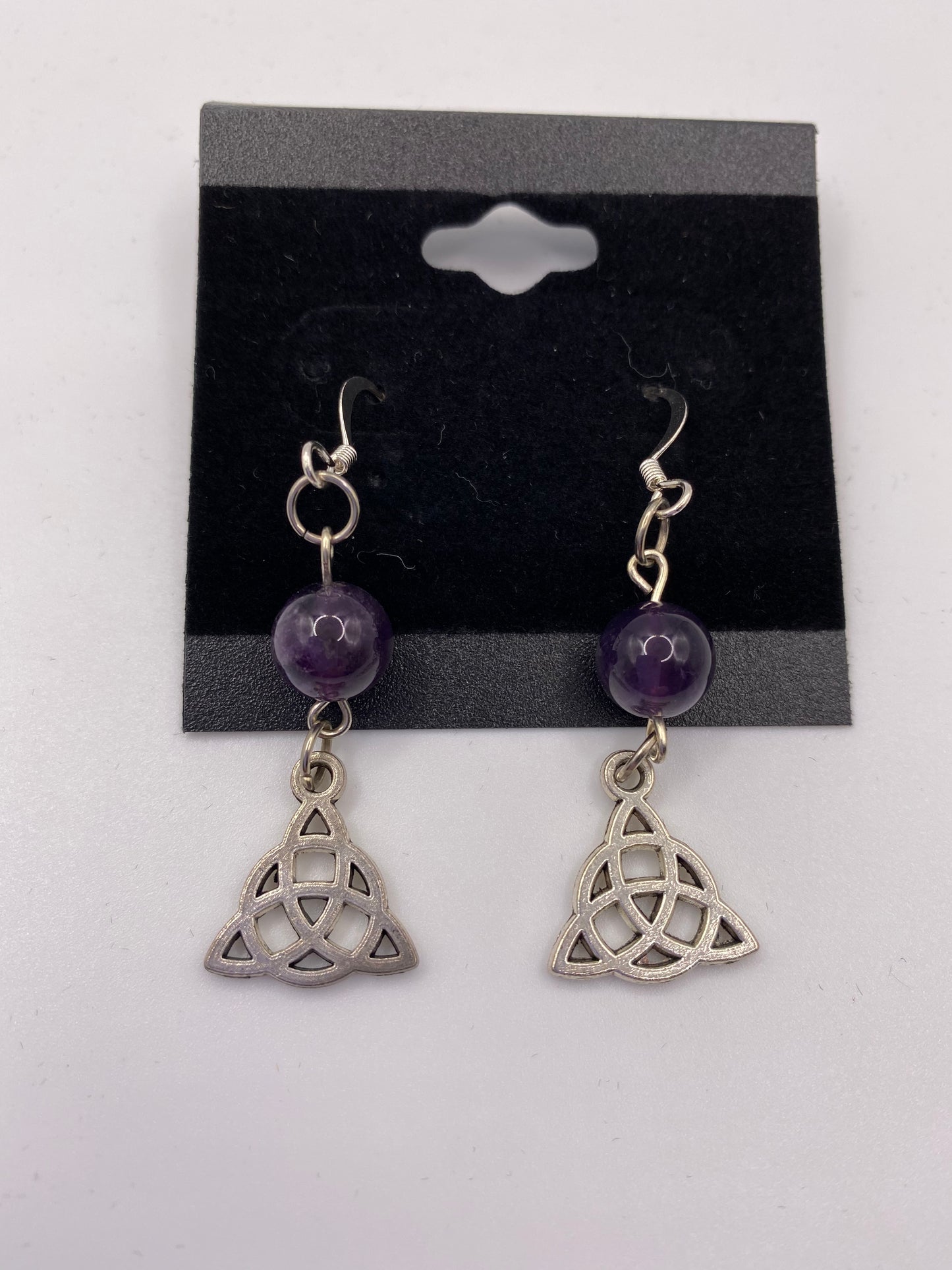 Celtic Knot Earrings with Semi-Precious Stones