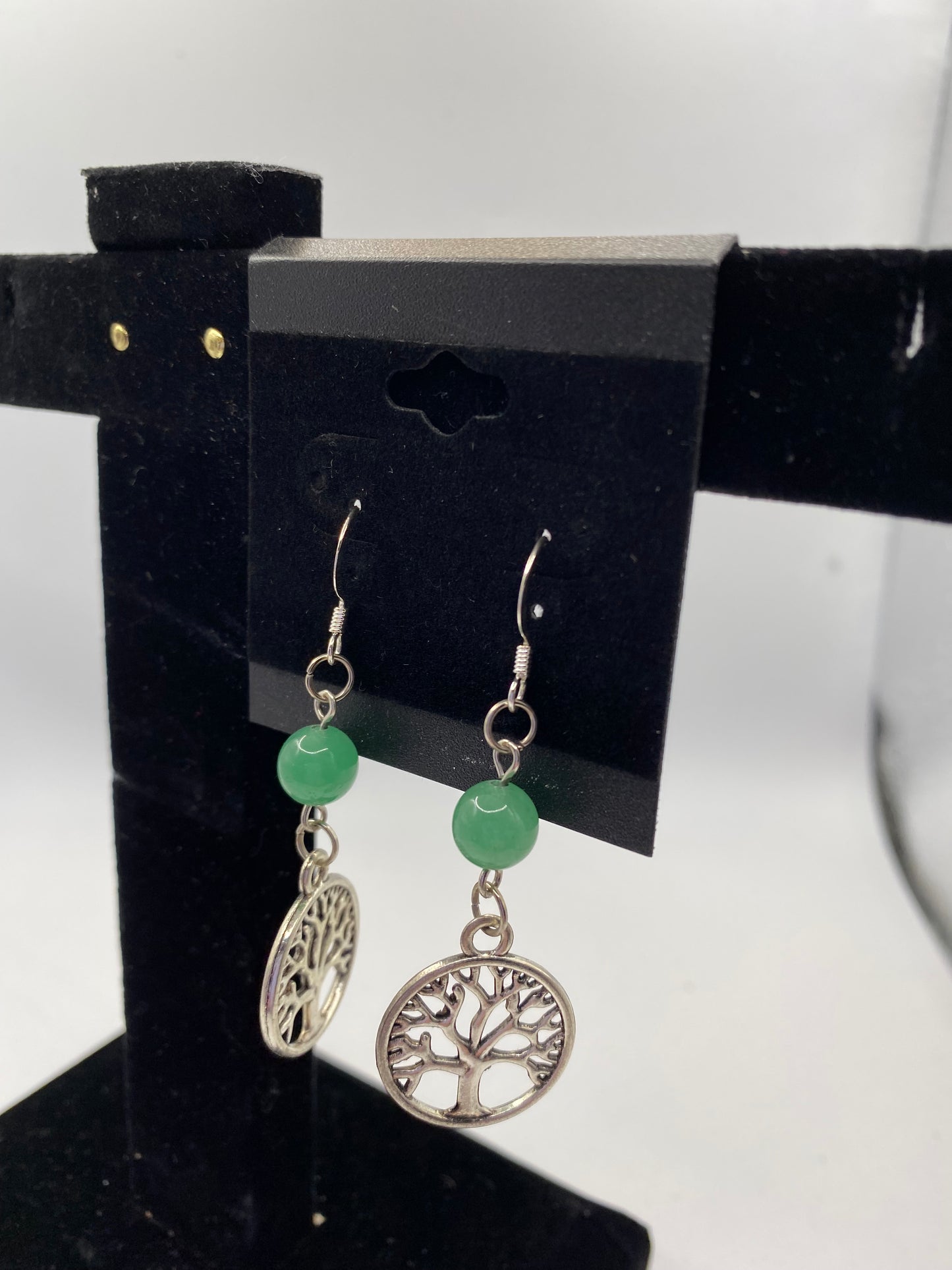 Celtic Tree of Life Earrings with Semi-Precious Stones