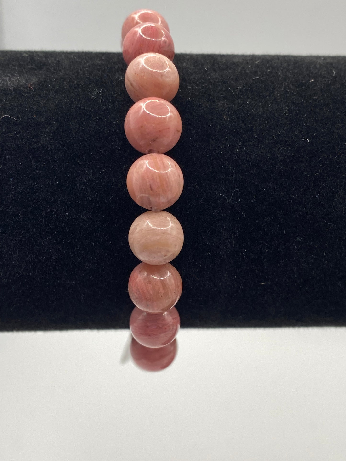 Love Heart Bracelet with Clear Quartz and Rhodonite