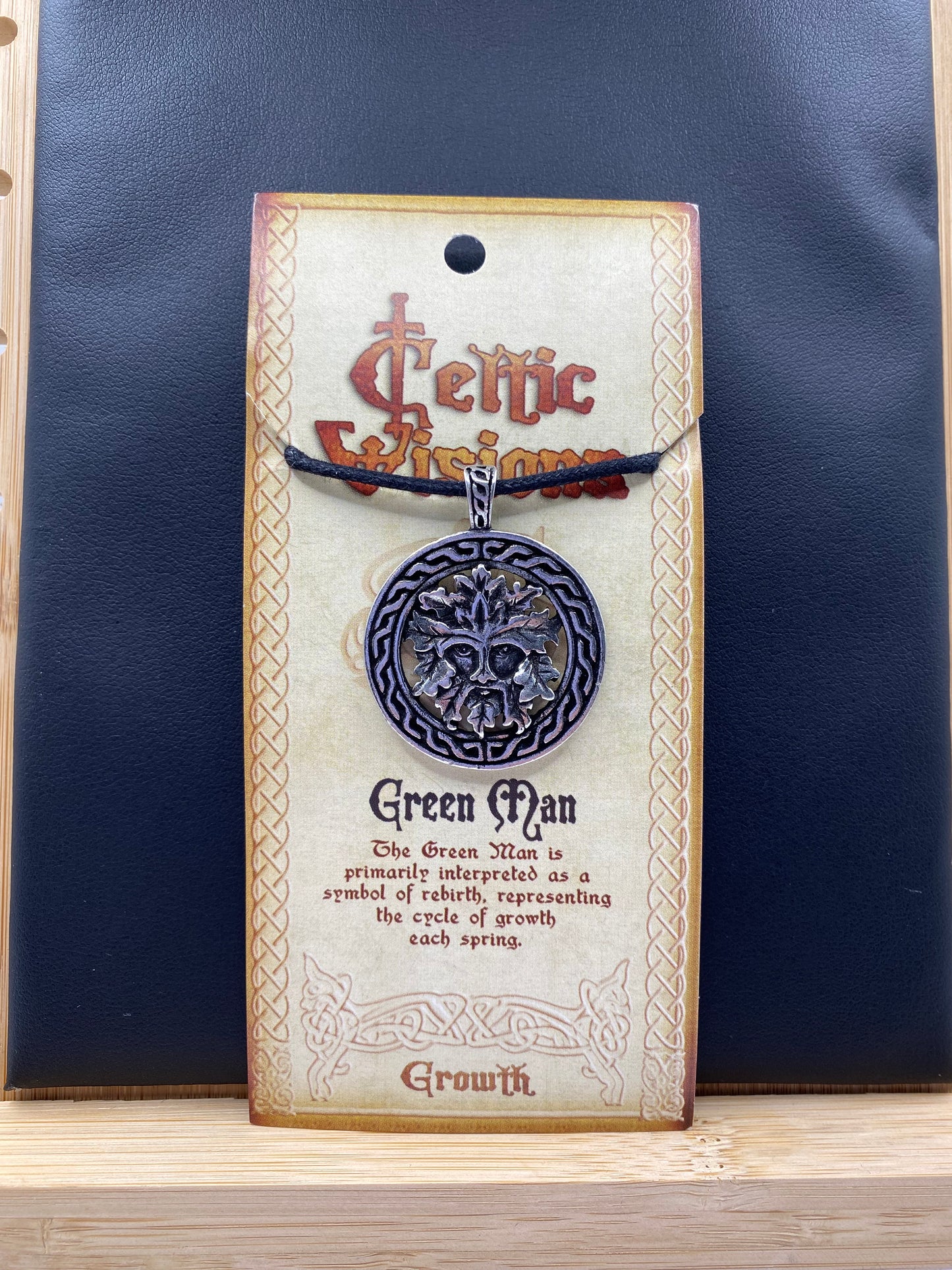 Celtic Vision Green Man Pendant and Cord