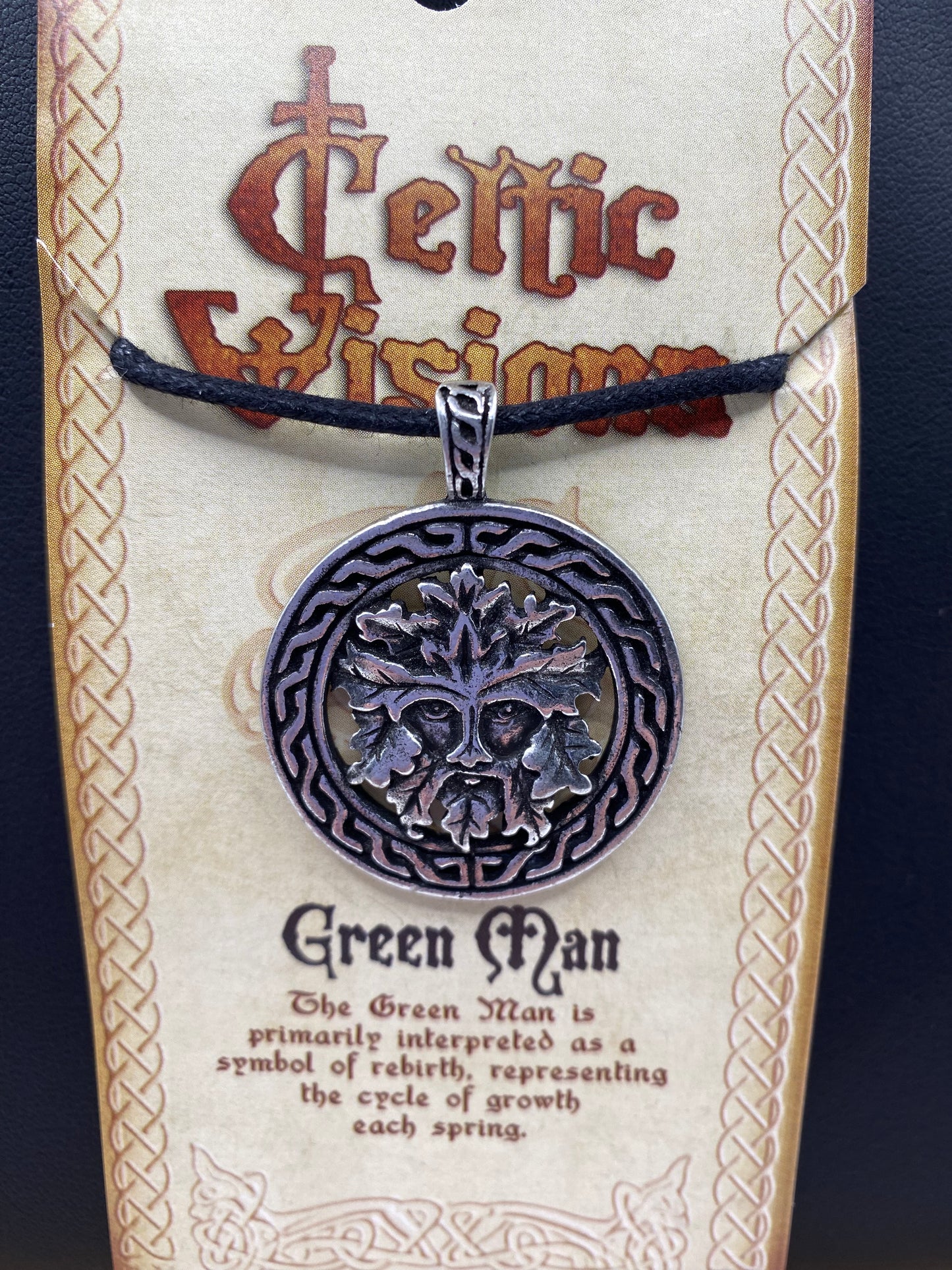 Celtic Vision Green Man Pendant and Cord