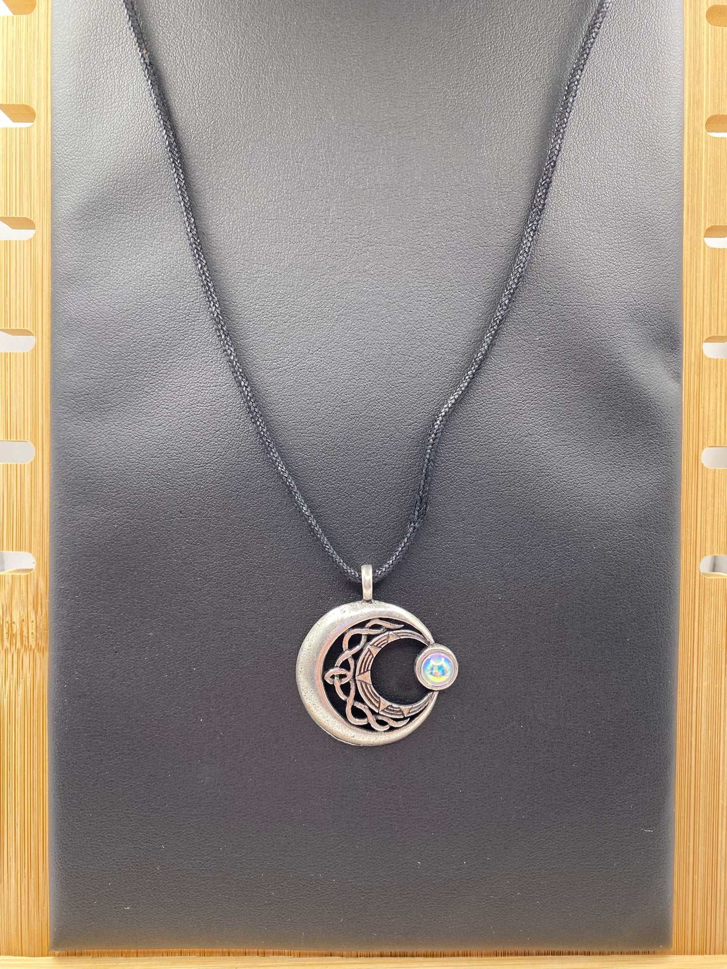 Celtic Moon with Crystal Pendant