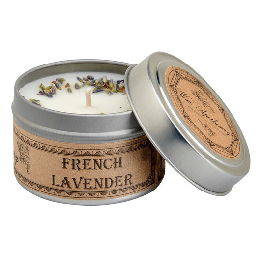 French Lavender Botanical Travel Tin Candle