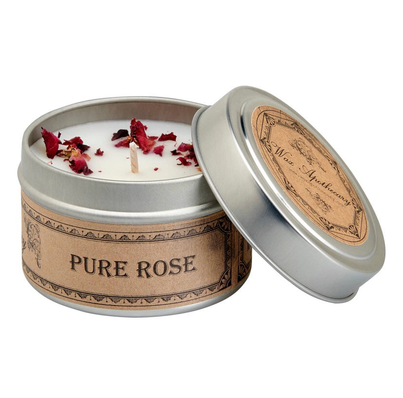 Pure Rose Botanical Travel Tin Candle