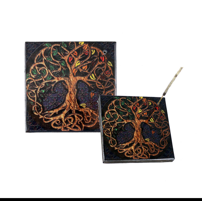 Tree of Life Square Incense Holder