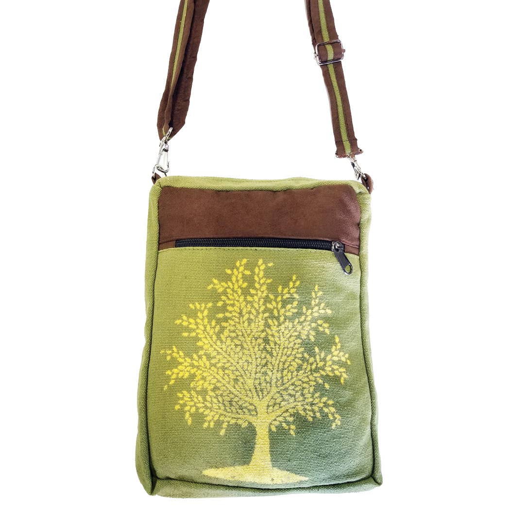 Tree of Life Messenger Bag - Green