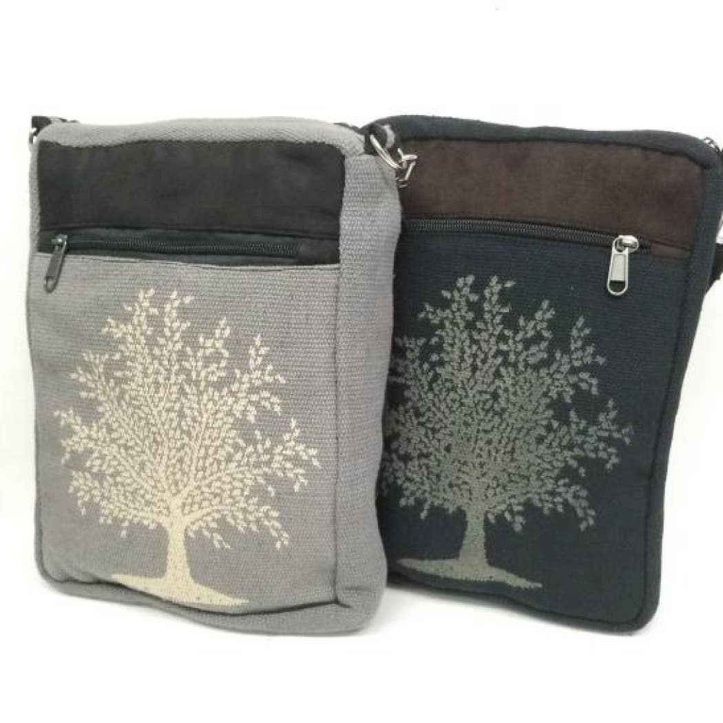 Tree of Life Messenger Bag - Gray